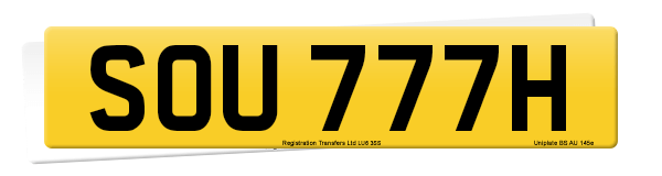 Registration number SOU 777H